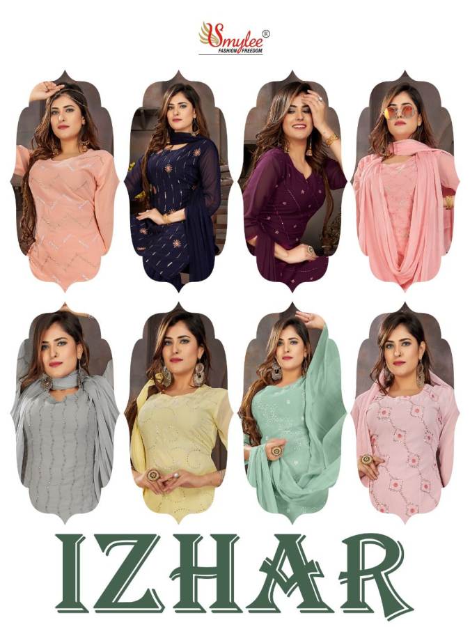 Smylee Izhaar Latest Designer Party Wear Heavy Chiffon Ready Made Collection